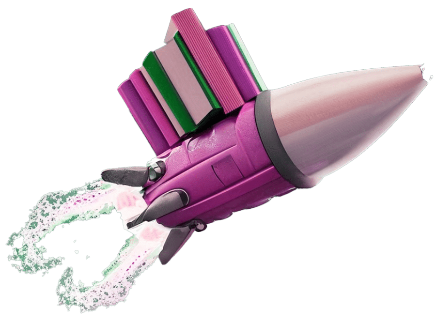 Freigestellte Rakete lila